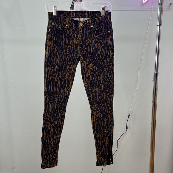 7FAM Leopard Skinny Jeans - Picture 2 of 8
